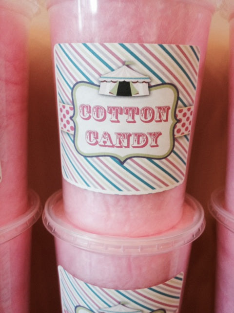 PRE PACKAGED COTTON CANDY WITH LABEL