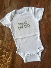 Sweet Dreams - Gerber brand onesie available in sizes from 0-24 months.