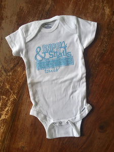 Snips & Snails - Gerber brand onesie available in sizes from 0-24 months.