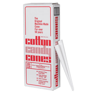 Plain white floss cones