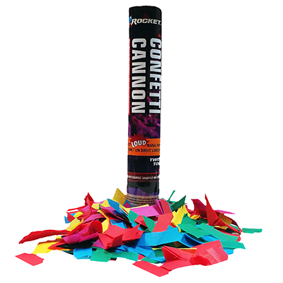 12 MULTICOLOUR CONFETTI CANNON 12 Inch