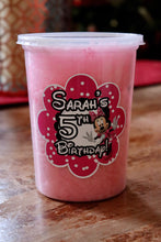 Cotton Candy with Custom Designed and Cut Labels 50 tubs min order